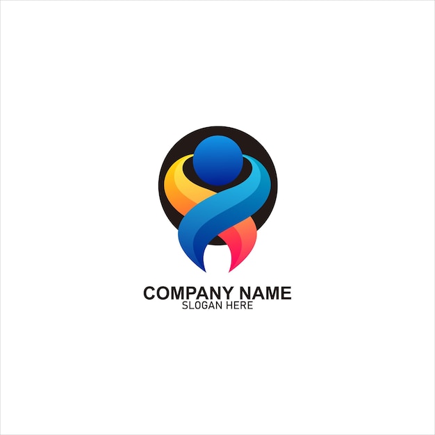 Free vector human logo company gradient vector