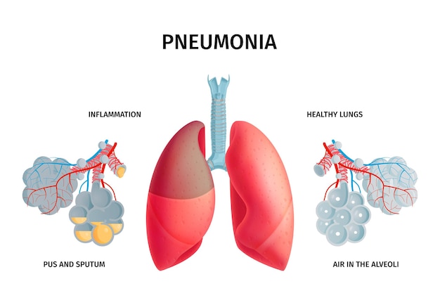 Vettore gratuito infochart di anatomia del polmone umano