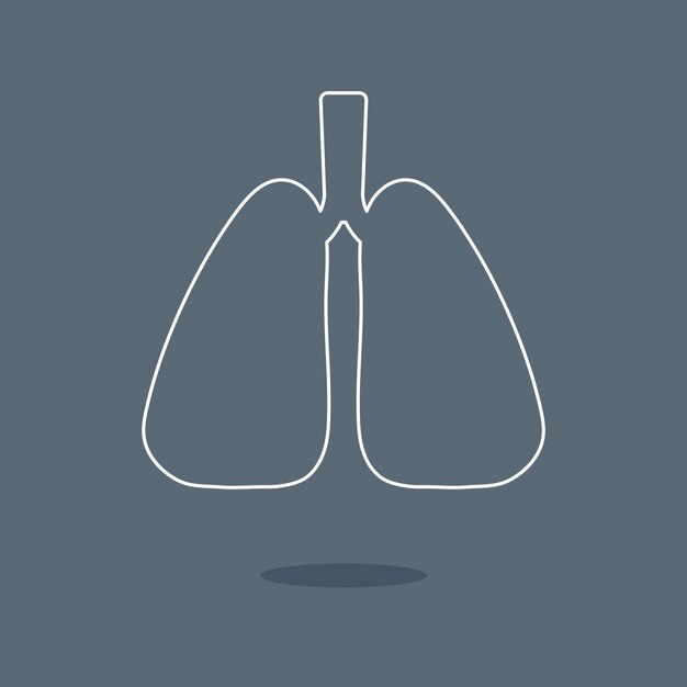 인간의 장기 폐 의료 아이콘 벡터