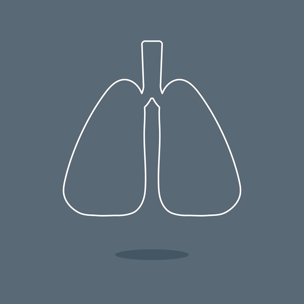 인간의 장기 폐 의료 아이콘 벡터