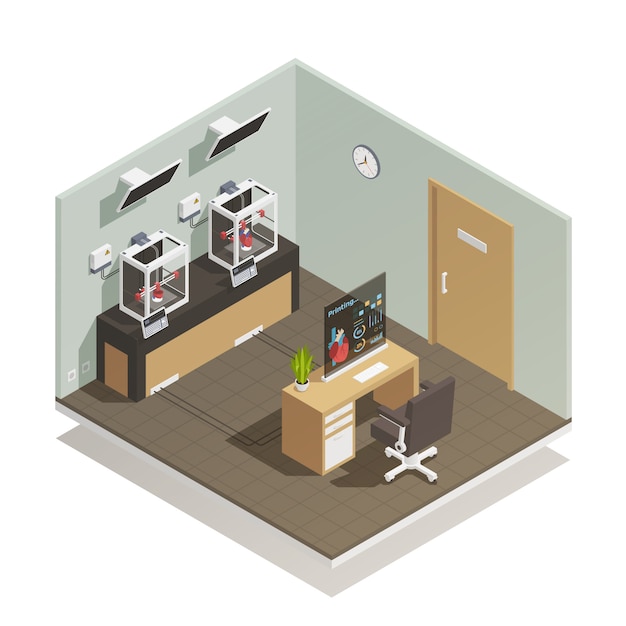 Free vector human organs isometric composition