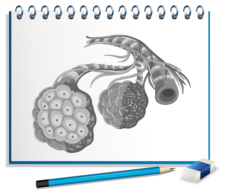 Free Vector human organs with cancer on paper