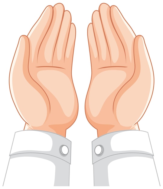 Free vector human palm hands on white background