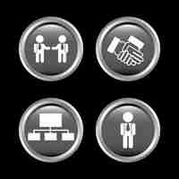 Free vector human resources icons over black
