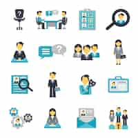 Free vector human resources icons flat