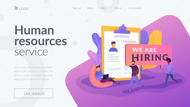 Human resources service landing page