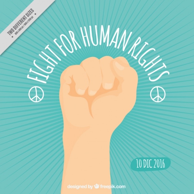 Free vector human rights background with fist