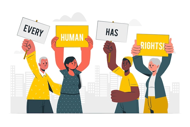 Free vector human rights day concept illustration