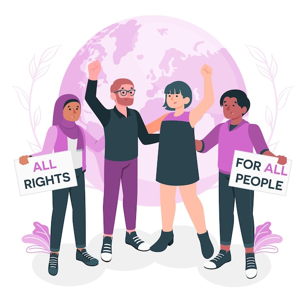 Human rights day concept illustration