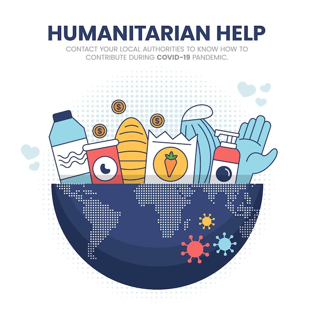 Free vector humanitarian help during coronavirus