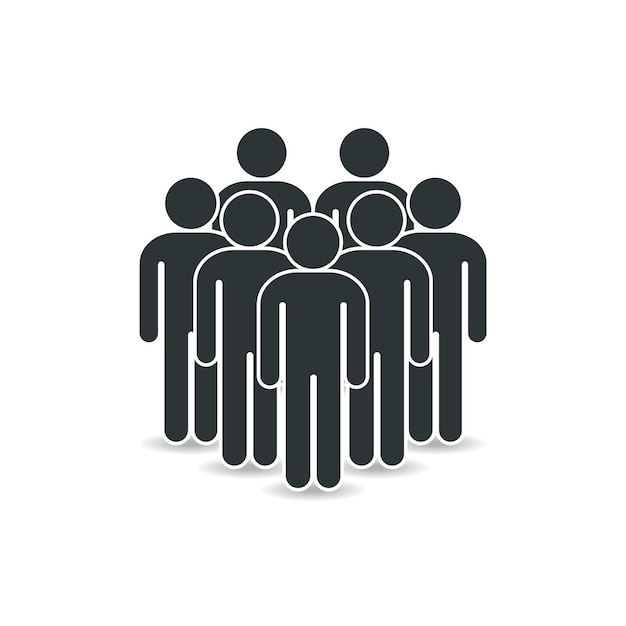 Humans vector icon. group of people black icon. Premium Vector