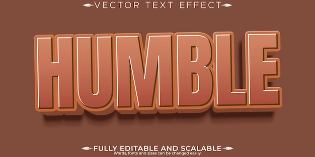 Free vector humble text effect editable trendy and modern customizable font style