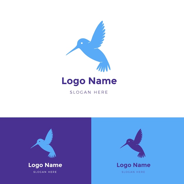 Vettore gratuito modello di logo colibrì