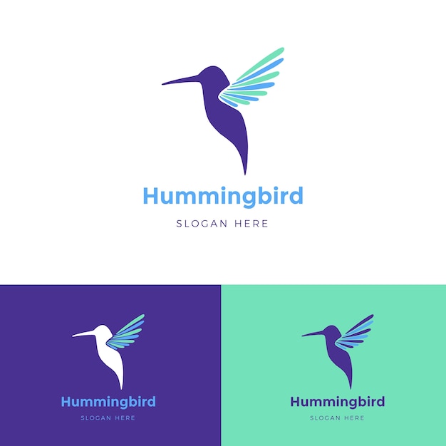 Vettore gratuito modello di logo colibrì