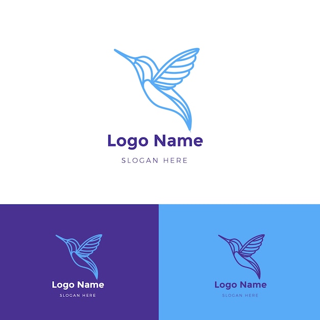 Шаблон логотипа колибри