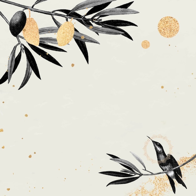 Hummingbird pattern on a beige background 