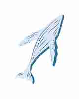 Vettore gratuito icona isolata acquatica humpback sealife