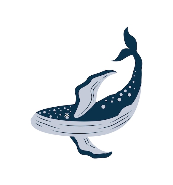 Free vector humpback sealife wild isolated icon