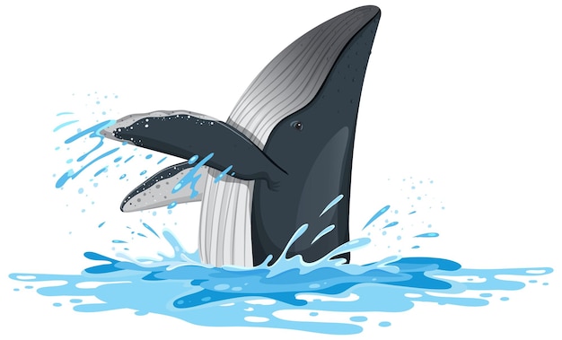 Free vector humpback whale in the water