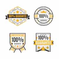 Free vector hundred percent guarantee badges