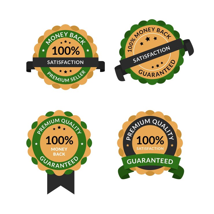 Free Vector hundred percent guarantee labels