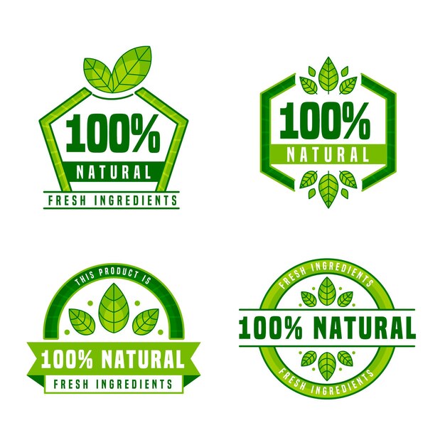 Hundred percent natural labels pack