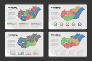 無料ベクター ハンガリーの地図のインフォグラフィック