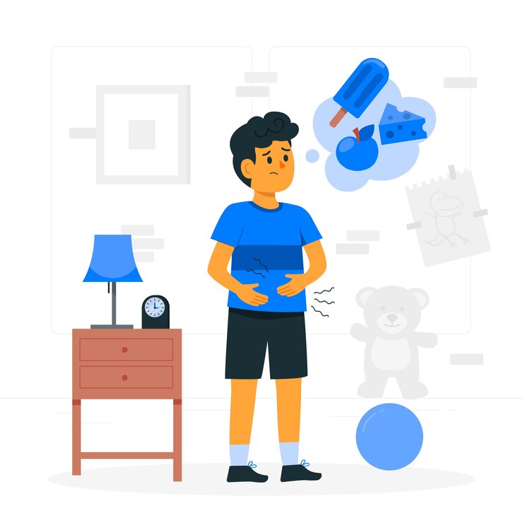 Free Vector hungry boy concept illustration