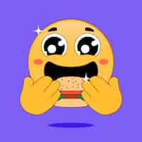 Free vector hungry emoji illustration