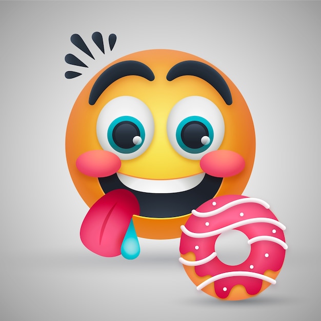 Free vector hungry emoji illustration