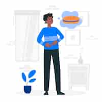 Free vector hungry man concept illustration