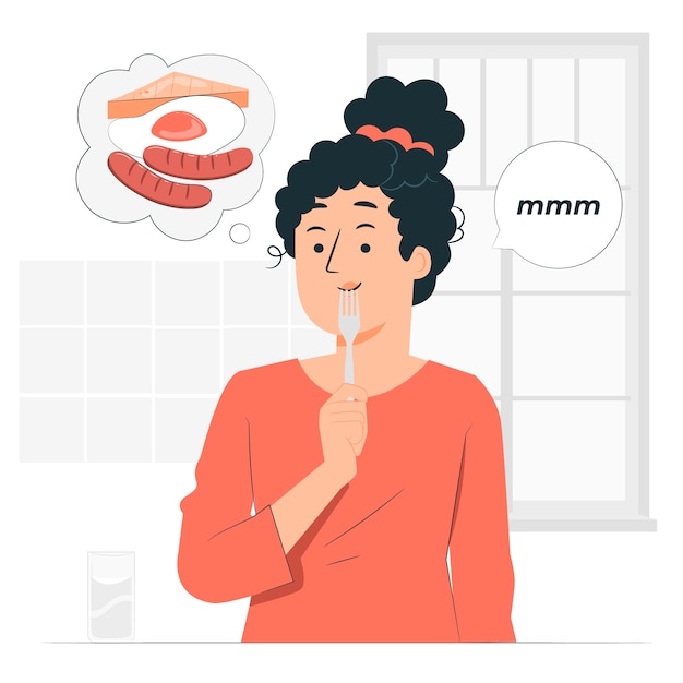 Free vector hungry woman concept illustration