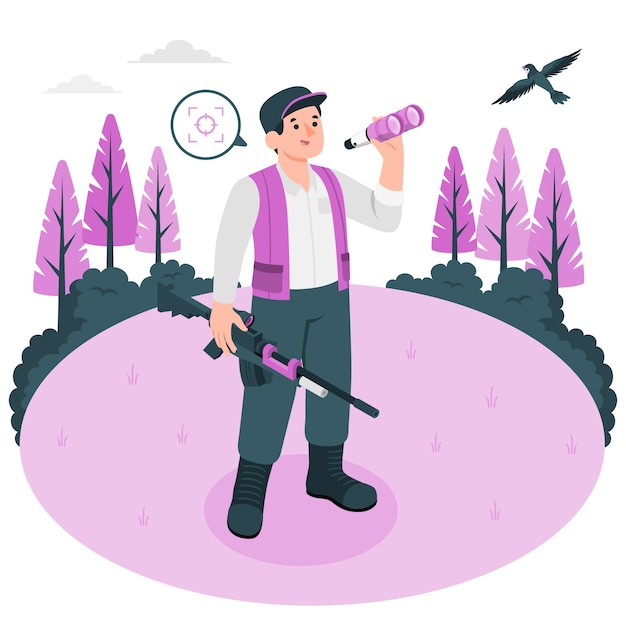 Free vector hunter concept illustration