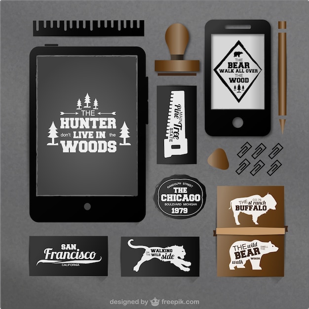 Free vector hunter corporate identity pack