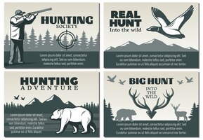 Free vector hunting society illustration set
