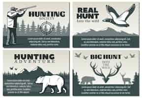 Free vector hunting society illustration set