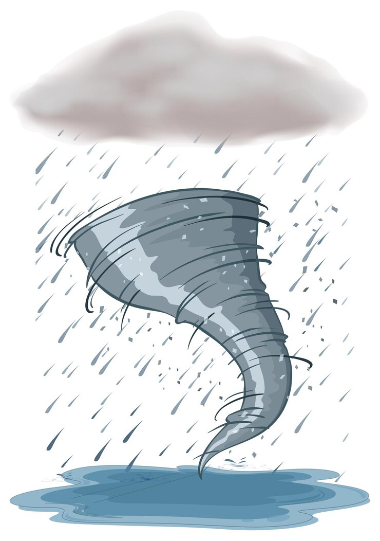 मुफ़्त वेक्टर hurricane and rainstorm on white background