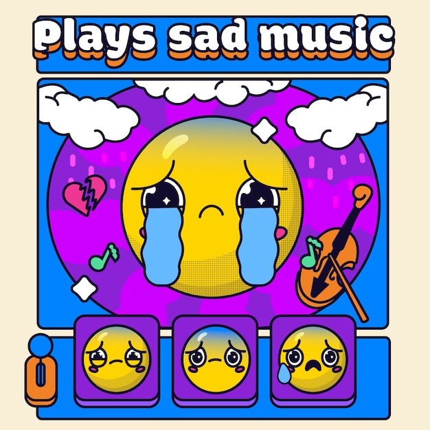 Hurt face emoji illustration