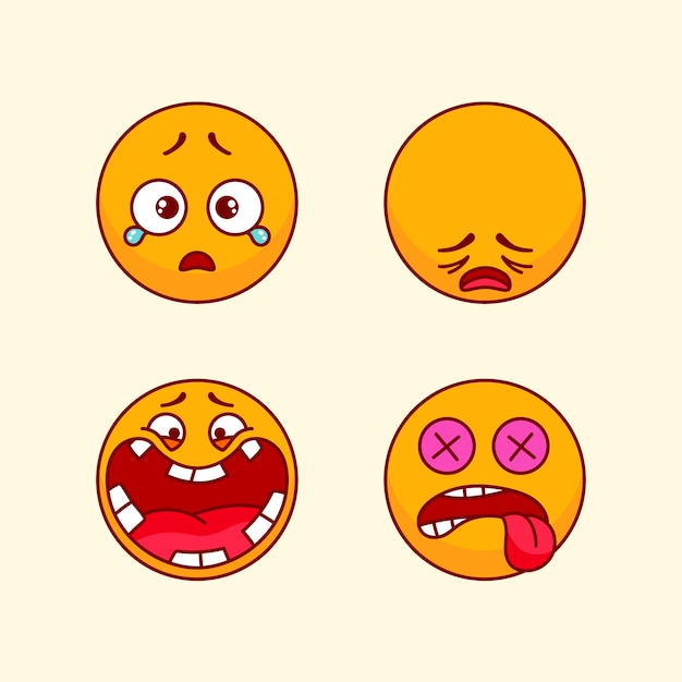 Free vector hurt face emoji illustration