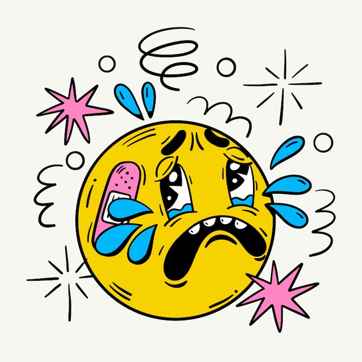 Free Vector hurt face emoji illustration