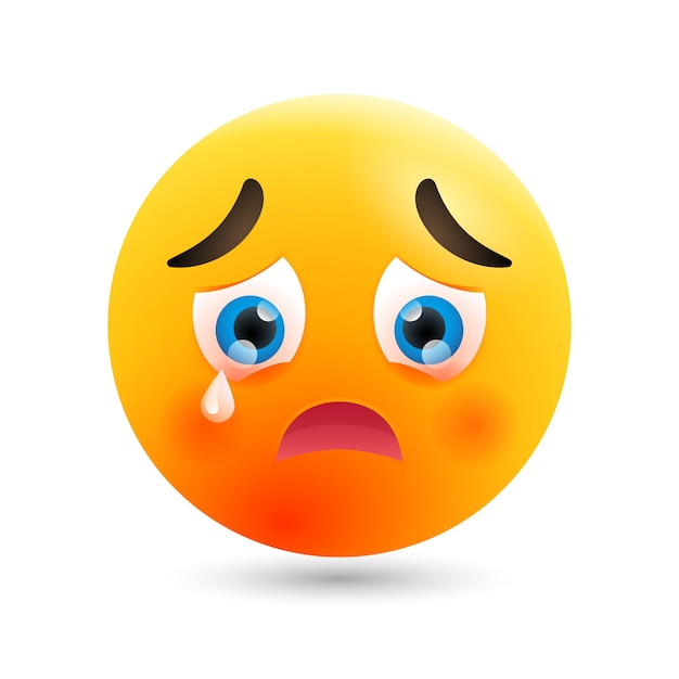 Free vector hurt face emoji illustration