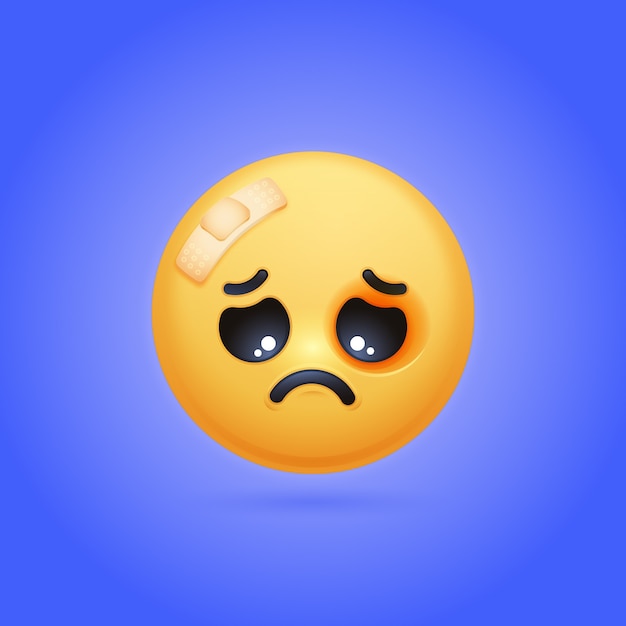 Free vector hurt face emoji illustration