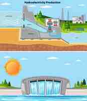 Free vector hydroelectric dam and turbine concept