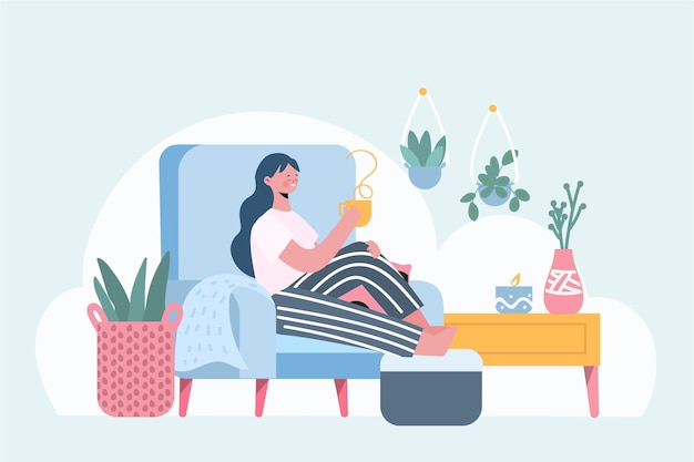 Free vector hygge concept in flat design