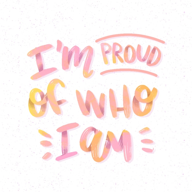 Free vector i am proud self-love lettering