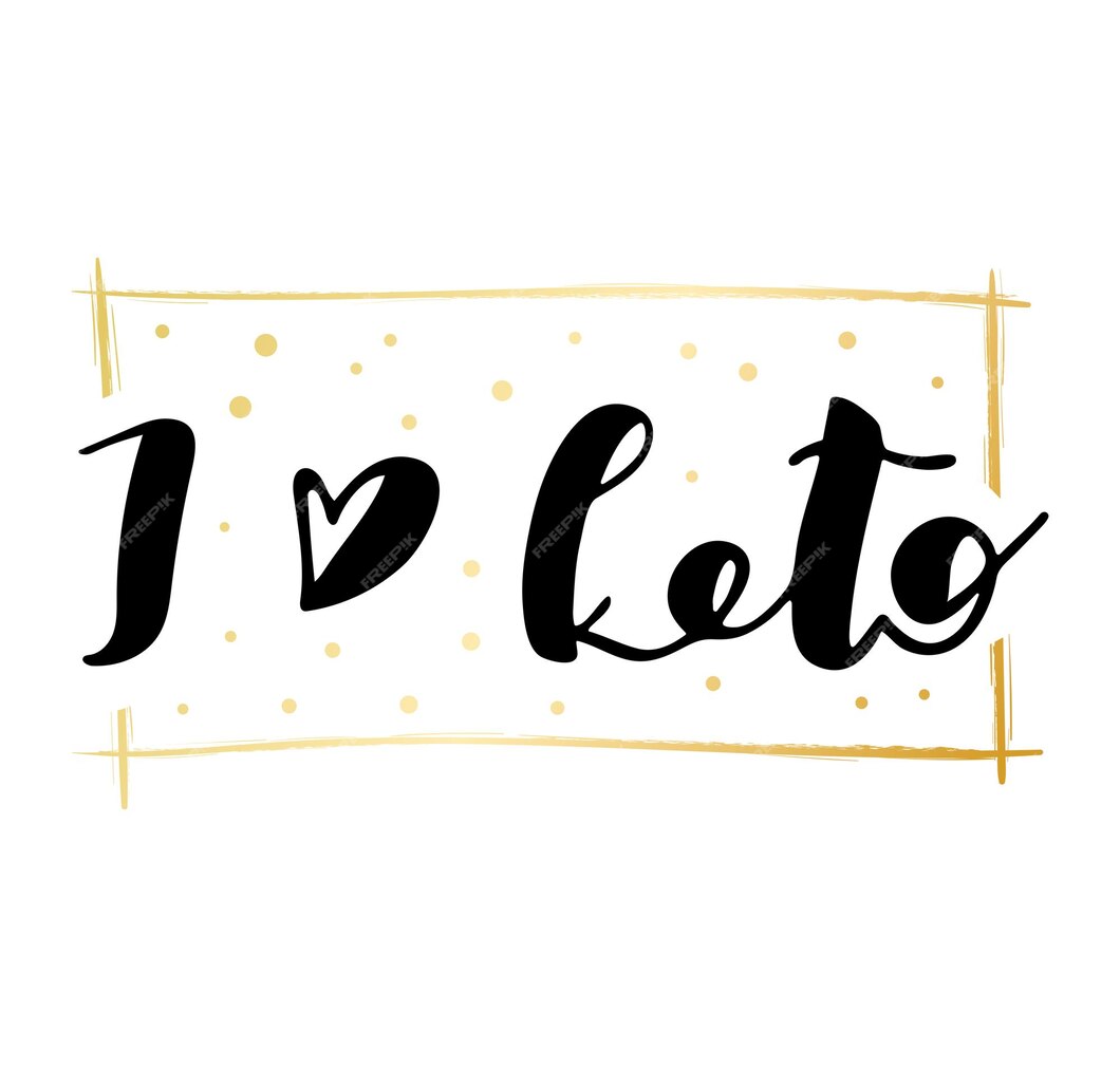 Premium Vector | I love keto black lettering with gold doodle