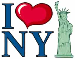 Free vector i love new york city poster design