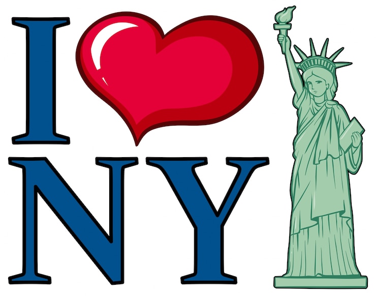 Free Vector i love new york city poster design