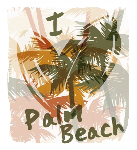 Free vector i love palm beach