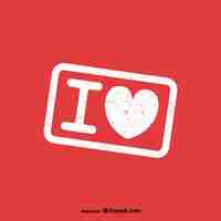 Free vector i love rubber stamp